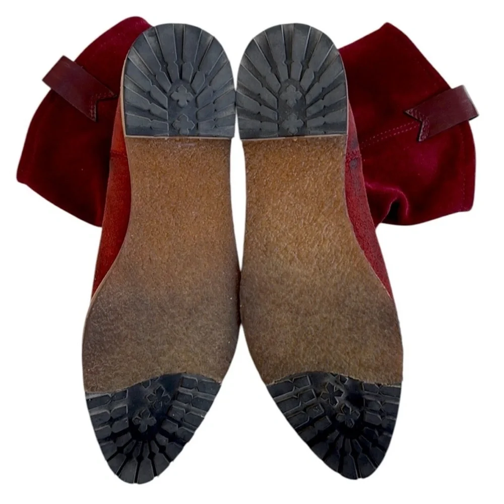 Anthropologie Matt Bernson Leather Cowboy Boots Crimson Size 8.5 EUC - Picture 8 of 9